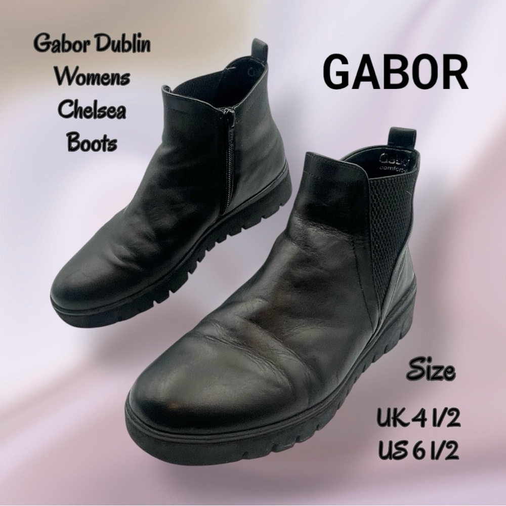 Gabor Black Dublin Chelsea Boots for Women Size 6.5